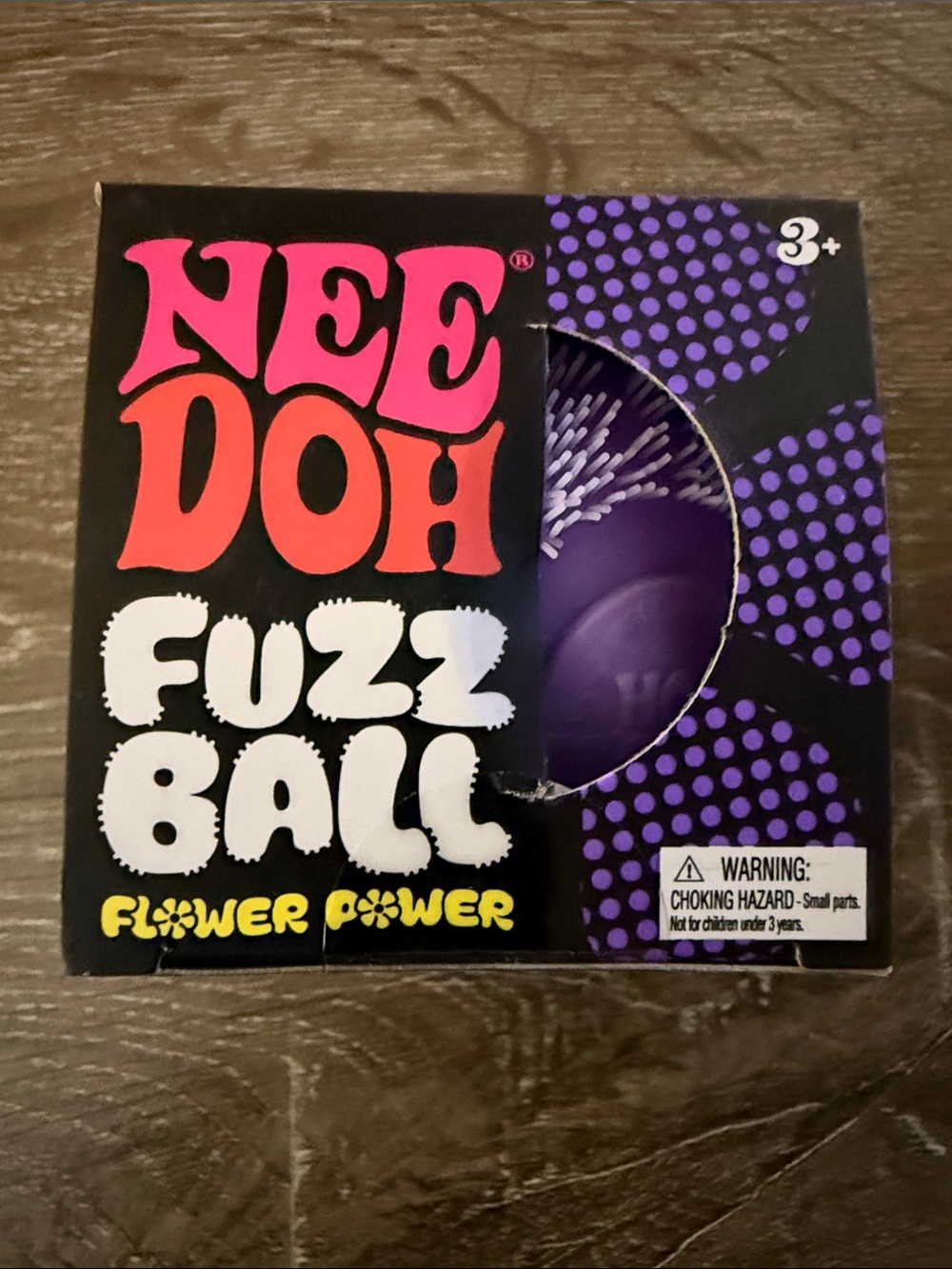 NEW NeeDoh Fuzz Ball Purple Stress Ball Squishy  Flower Power
